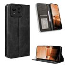 For Asus Zenfone 11 Ultra Magnetic Buckle Retro Texture Leather Phone Case(Black) - 1