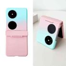 For Huawei P50 Pocket Skin Feel PC Full Coverage Shockproof Phone Case(Pink+Light Blue) - 1