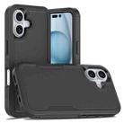 For iPhone 16 2 in 1 PC + TPU Phone Case(Black) - 1