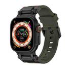 For Apple Watch Ultra 2 49mm Explorer TPU Watch Band(Black Green) - 1