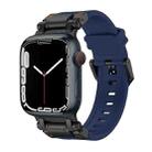 For Apple Watch Series 8 45mm Explorer TPU Watch Band(Black Blue) - 1