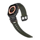 For Apple Watch Series 8 45mm Explorer TPU Watch Band(Black Green) - 3