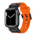 For Apple Watch Series 7 45mm Explorer TPU Watch Band(Black Orange) - 1