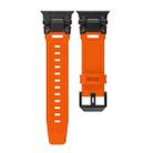 For Apple Watch Series 7 45mm Explorer TPU Watch Band(Black Orange) - 2