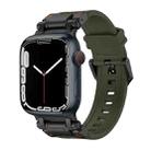 For Apple Watch Series 7 45mm Explorer TPU Watch Band(Black Green) - 1
