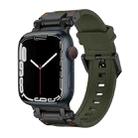 For Apple Watch Series 4 44mm Explorer TPU Watch Band(Black Green) - 1