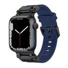 For Apple Watch 42mm Explorer TPU Watch Band(Black Blue) - 1