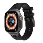 For Apple Watch Ultra 2 49mm Crocodile Texture Liquid Silicone Watch Band(Black Black) - 1