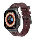 For Apple Watch Ultra 2 49mm Crocodile Texture Liquid Silicone Watch Band(Black Dark Brown) - 1