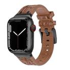 For Apple Watch Series 9 41mm Crocodile Texture Liquid Silicone Watch Band(Black Yellow Brown) - 1