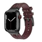 For Apple Watch Series 6 40mm Crocodile Texture Liquid Silicone Watch Band(Black Dark Brown) - 1