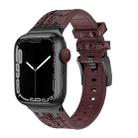 For Apple Watch Series 4 44mm Crocodile Texture Liquid Silicone Watch Band(Black Dark Brown) - 1