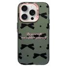 For iPhone 15 Pro Sweet Cool Bow PC Phone Case(Black Bow Ties) - 1