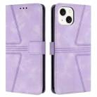 For iPhone 15 Plus Triangle Solid Color Leather Phone Case(Purple) - 1