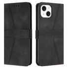 For iPhone 15 Triangle Solid Color Leather Phone Case(Black) - 1