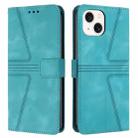 For iPhone 15 Triangle Solid Color Leather Phone Case(Green) - 1