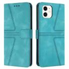 For iPhone 12 / 12 Pro Triangle Solid Color Leather Phone Case(Green) - 1