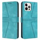 For iPhone 12 Pro Max Triangle Solid Color Leather Phone Case(Green) - 1