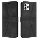 For iPhone 11 Pro Max Triangle Solid Color Leather Phone Case(Black) - 1