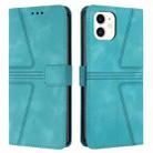 For iPhone 11 Triangle Solid Color Leather Phone Case(Green) - 1