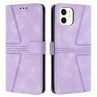 For iPhone 11 Triangle Solid Color Leather Phone Case(Purple) - 1