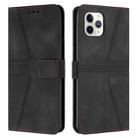 For iPhone 11 Pro Triangle Solid Color Leather Phone Case(Black) - 1