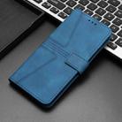 For iPhone 16 Pro Max Triangle Solid Color Leather Phone Case(Blue) - 2