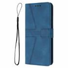 For iPhone 16 Pro Max Triangle Solid Color Leather Phone Case(Blue) - 3