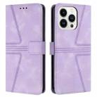 For iPhone 16 Pro Max Triangle Solid Color Leather Phone Case(Purple) - 1