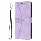 For iPhone 16 Pro Max Triangle Solid Color Leather Phone Case(Purple) - 3