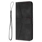 For iPhone 16 Plus Triangle Solid Color Leather Phone Case(Black) - 3