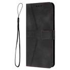 For iPhone 16e Triangle Solid Color Leather Phone Case(Black) - 3
