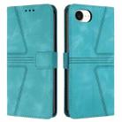 For iPhone 16e Triangle Solid Color Leather Phone Case(Green) - 1