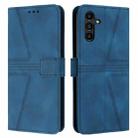 For Samsung Galaxy S24+ 5G Triangle Solid Color Leather Phone Case(Blue) - 1