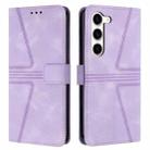 For Samsung Galaxy S23+ 5G Triangle Solid Color Leather Phone Case(Purple) - 1