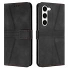 For Samsung Galaxy S23 5G Triangle Solid Color Leather Phone Case(Black) - 1