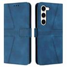 For Samsung Galaxy S23 5G Triangle Solid Color Leather Phone Case(Blue) - 1