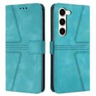 For Samsung Galaxy S23 5G Triangle Solid Color Leather Phone Case(Green) - 1