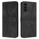 For Samsung Galaxy S23 FE 5G Triangle Solid Color Leather Phone Case(Black) - 1