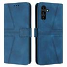 For Samsung Galaxy S23 FE 5G Triangle Solid Color Leather Phone Case(Blue) - 1