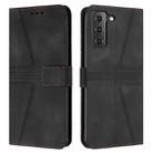 For Samsung Galaxy S22+ 5G Triangle Solid Color Leather Phone Case(Black) - 1