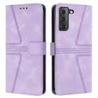 For Samsung Galaxy S22 5G Triangle Solid Color Leather Phone Case(Purple) - 1