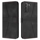 For Samsung Galaxy S21 5G Triangle Solid Color Leather Phone Case(Black) - 1