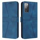 For Samsung Galaxy S20 FE 5G Triangle Solid Color Leather Phone Case(Blue) - 1