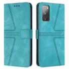 For Samsung Galaxy S20 FE 5G Triangle Solid Color Leather Phone Case(Green) - 1