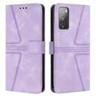For Samsung Galaxy S20 FE 5G Triangle Solid Color Leather Phone Case(Purple) - 1