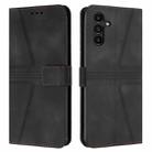 For Samsung Galaxy A05s Triangle Solid Color Leather Phone Case(Black) - 1