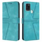 For Samsung Galaxy A21s Triangle Solid Color Leather Phone Case(Green) - 1