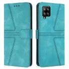 For Samsung Galaxy A22 5G Triangle Solid Color Leather Phone Case(Green) - 1