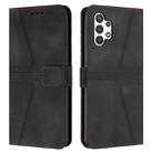 For Samsung Galaxy A32 5G Triangle Solid Color Leather Phone Case(Black) - 1